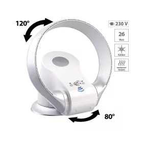   Design ventilátor rotor nélküli 360°-os fali és asztali ventilátor 26 W