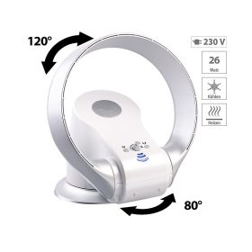   Design ventilátor rotor nélküli 360°-os fali és asztali ventilátor 26 W