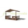 Veranda 300x200 cm impregnated brown wooden porch, terrace for a weekend house