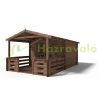 Veranda 300x200 cm impregnated brown wooden porch, terrace for a weekend house