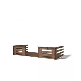  Veranda 400x200 cm impregnált barna fa tornác, terasz hétvégi házhoz