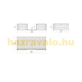   Veranda 400x200 cm kezeletlen natúr fa tornác, terasz hétvégi házhoz