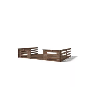   Veranda 400x300 cm impregnált barna fa tornác, terasz hétvégi házhoz