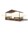 Veranda 400x300 cm impregnated brown wooden porch, terrace for a weekend house