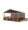 Veranda 400x300 cm impregnated brown wooden porch, terrace for a weekend house