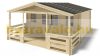 Veranda 500x200 cm untreated natural wood porch, terrace for a weekend house