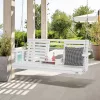 Veranda hintaágy 1523x710x600 mm,400 kg teherbírás függesztőláncokkal kültéri használatra, fehér