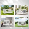 Veranda hintaágy 1523x710x600 mm,400 kg teherbírás függesztőláncokkal kültéri használatra, fehér