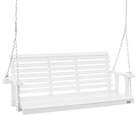   Veranda hintaágy cédrusfából 1702x710x600 mm 2–3 személyes, 400 kg teherbírású prémium kerti hinta fehér