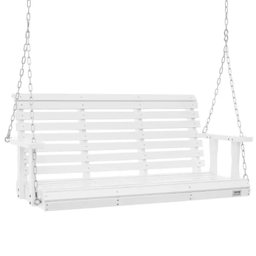 Veranda hintaágy cédrusfából 1370x710x600 mm 2–3 személyes kerti hinta 400 kg teherbírással fehér