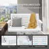 Veranda hintaágy cédrusfából 1370x710x600 mm 2–3 személyes kerti hinta 400 kg teherbírással fehér