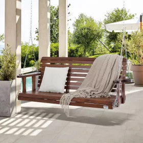   Veranda hintaágy cédrusfából 1702x710x600 mm 2–3 személyes, 400 kg teherbírású prémium kerti hinta barna