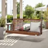 Veranda hintaágy fából 1523x710x600 mm  2–3 személyes, prémium kültéri hinta 400 kg teherbírással