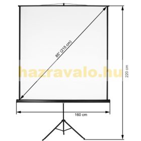   Vetítővászon 152x152cm állványos mobil projektor vászon összecsukható