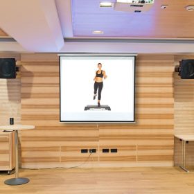   Vetítővászon 152x152cm falra szerelhető projektor vászon manuális tekerés