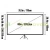 Projection screen 178x100 cm stand mobile projector screen 4K HD projector screen foldable 