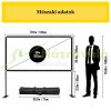 Projection screen 180x114 cm with stand mobile projector screen 4K HD portable movie screen