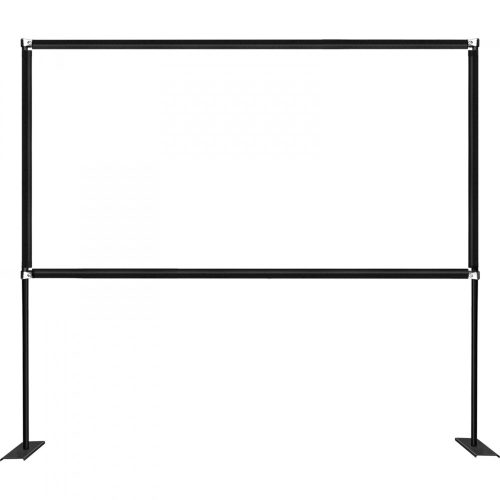 Projection screen 226x140 cm with stand mobile projector screen 4K HD portable movie screen