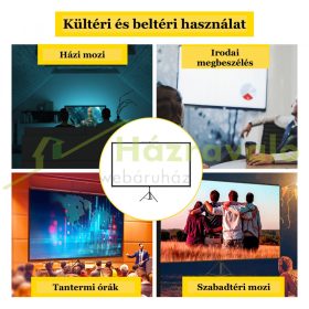   Vetítővászon 244x137 cm állványos mobil projektor vászon 4K HD projektorvászon összecsukható 