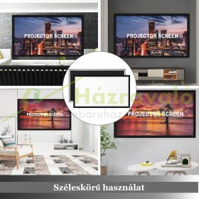   Vetítővászon 257x150 cm falra szerelhető projektor vászon fali mozivászon
