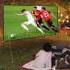 Projection screen 347x202 cm with stand mobile projector screen 4K HD portable movie screen