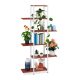 6-shelf flower stand metal frame plant holder white-brown flower shelf