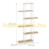 6-shelf flower stand metal frame plant holder white-natural flower shelf