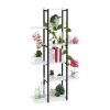 6 shelf flower stand metal frame plant holder black and white flower shelf