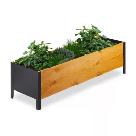   Virágtartó láda fa virágláda 32x118x35 cm 80 literes kültéri ültető láda