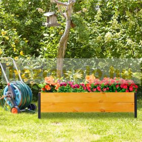   Virágtartó láda fa virágláda 32x118x35 cm 80 literes kültéri ültető láda