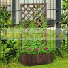 Wooden flower box 72x31x149 cm with flower grid, wooden planter planter box