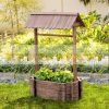 Flower box garden decor well 93x55x137 cm wooden planter box