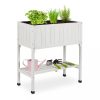 Flower box wooden flower box 80x74x38 cm white 60 liter outdoor planter box