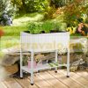 Flower box wooden flower box 80x74x38 cm white 60 liter outdoor planter box