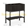 Flower box wooden flower box 80x74x38 cm black 60 liter outdoor planter box