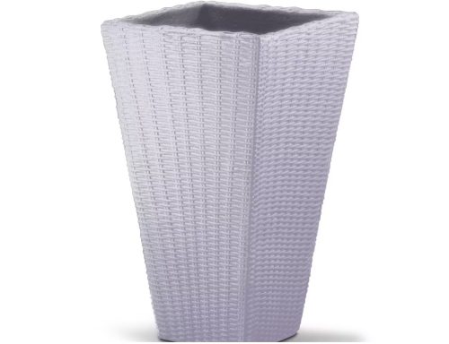 Polyrattan flower box in sand color 70x40x40 cm polyrattan flower pot flower holder