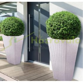   Polyrattan virágláda homok színben 70x40x40 cm polirattan virágcserép virágtartó