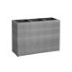 Polyrattan flower box in gray color 83x30.5x60 cm polyrattan flower pot 3 parts