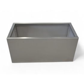 Virágtartó láda XL rozsdamentes acélból 80x38x38cm-es 