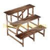 Indoor and outdoor flower stand, wooden flower shelf, three-level plant ladder, 100x80x80 cm