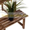 Indoor and outdoor flower stand, wooden flower shelf, three-level plant ladder, 100x80x80 cm