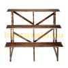 Indoor and outdoor flower stand, wooden flower shelf, three-level plant ladder, 100x80x80 cm