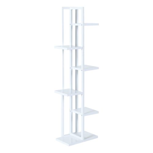 Indoor wooden flower stand 5-level flower stand white metal flower stand 120x34x21 cm