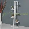 Indoor wooden flower stand 5-level flower stand white metal flower stand 120x34x21 cm