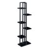 Indoor wooden flower stand 5-level flower stand black metal flower stand 120x34x21 cm