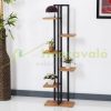 Indoor wooden flower stand 5-level flower stand black-wood metal flower stand 120x34x21 cm