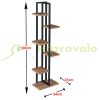 Indoor wooden flower stand 5-level flower stand black-wood metal flower stand 120x34x21 cm