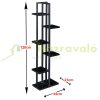 Indoor wooden flower stand 5-level flower stand black metal flower stand 120x34x21 cm