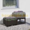 Polyrattan raised bed two-story outdoor flower stand 40x40x44 cm garden plant stairs 