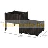 Polyrattan raised bed two-story outdoor flower stand 40x40x44 cm garden plant stairs 